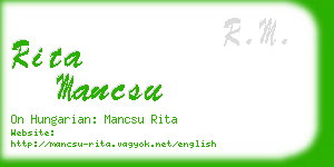 rita mancsu business card